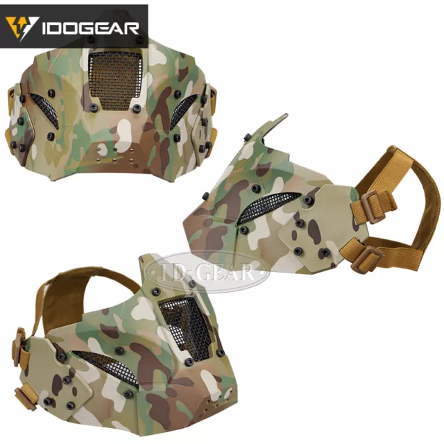 IDOGEAR Taktische Halbe Gesicht Maske Jay Maske Schnell Helm Schützende Camo 3