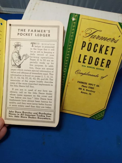 John Deere 1954 farmers pocket ledger advertising book  farm tractor