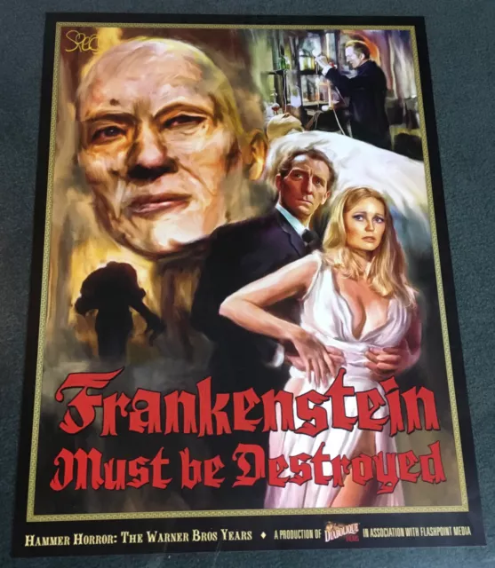 Frankenstein Must Be Destroyed 2017 Original Video Movie Poster! Cushing Horror!