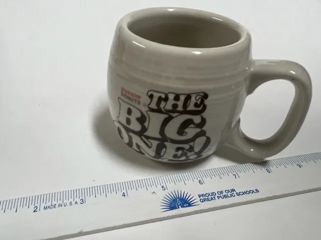 Dunkin Donuts "The Big One" Vintage Beige Ceramic Coffee Mug Cup Heavy Duty