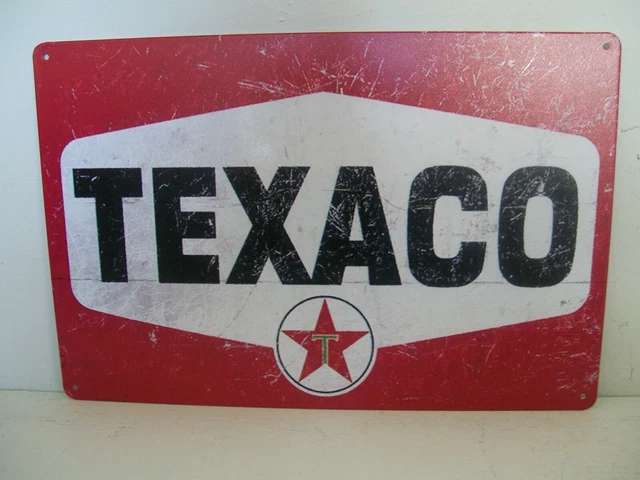Classic Design Texaco Star Petrol Oil Tin Sign Garage Workshop Mancave Den