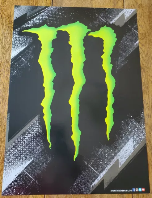 MONSTER ENERGY DRINK M Claw Poster 22 X 15 1/2 Brand New