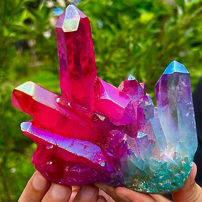 1.69LB Angel Aura Quartz Titanium BismuthSiliconcluster Rainbow Crystals Stone