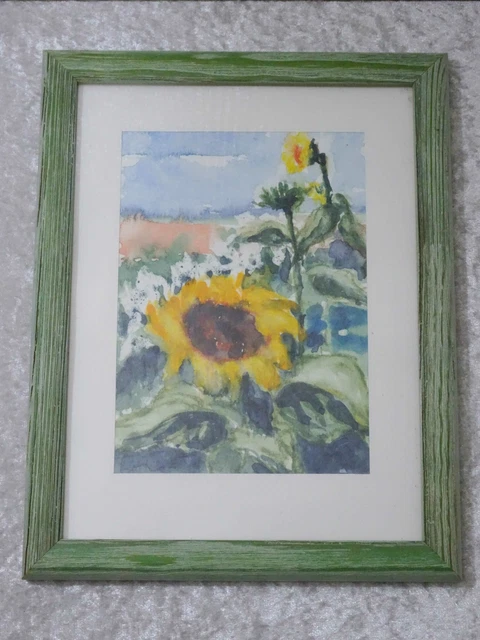 Pintura Imagen - Acuarela Con Holzahmen - Girasol