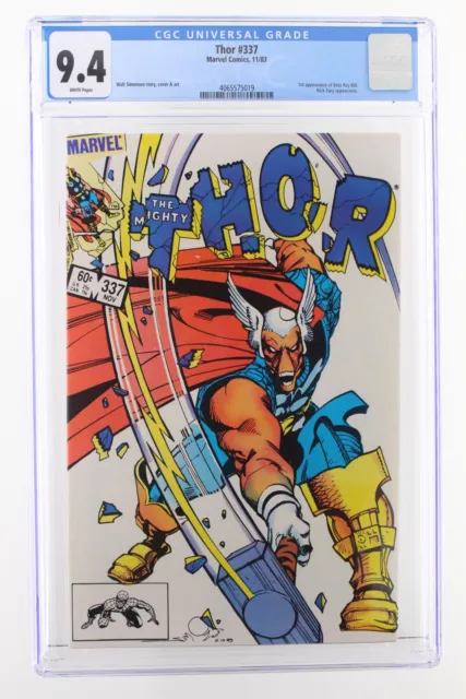 Thor #337 - Marvel 1983 CGC 9.4 1st Appearance of Beta Ray Bill. Nick Fury Appea