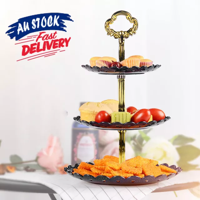 3 Tier Cake Plate Stand Tool Fittings Food Fruit Party Cupcake Serving Wedding