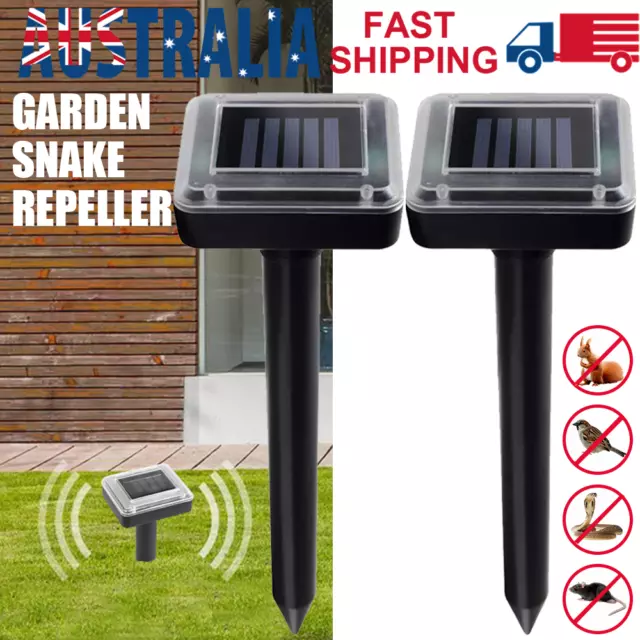 12x Garden Snake Repeller Multi Pulse Ultrasonic Solar Powered Pest Repellent