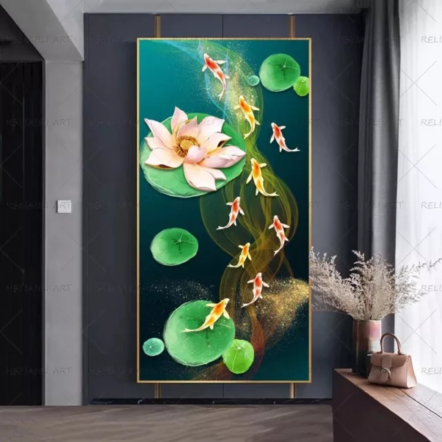 Abstract Koi Fish Canvas Painting Posters and Prints Wall Art Picture Home Decor