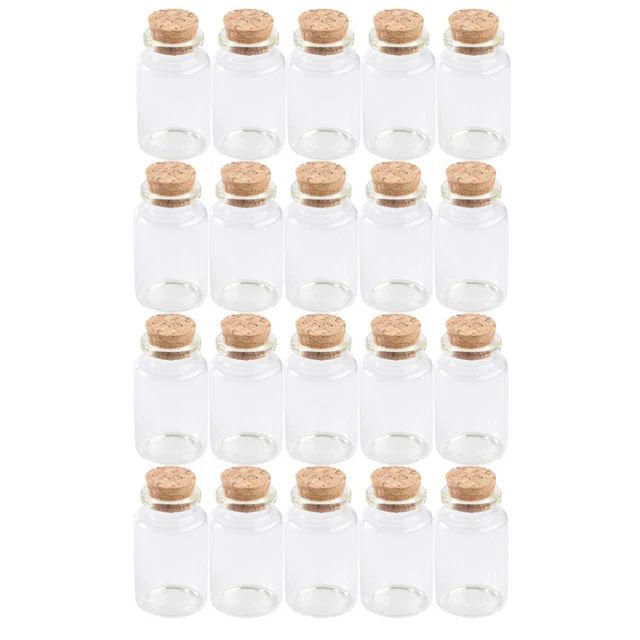 20 Pcs Bouteilles À La Dérive Claires Mini Verre Décoration Miniature Souhait