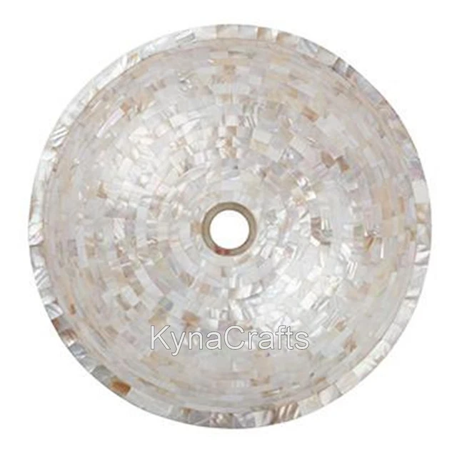 45.7cm Rond Marbre Comptoir Haut Évier Serpillière Revêtement Travail Décorative