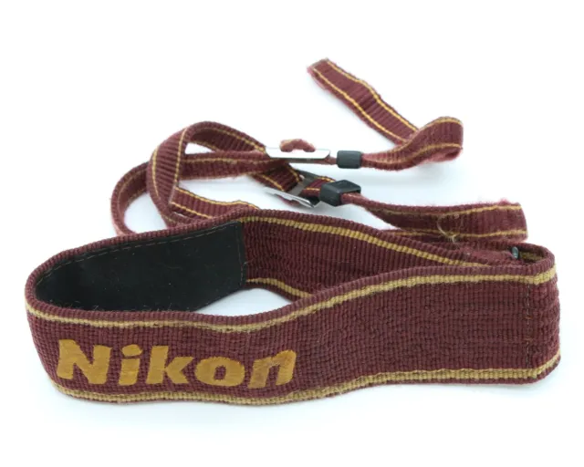 Nikon Tracolla Cinghia di Trasporto Cintura Extra Largo Color Bordeaux Giallo