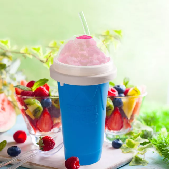 Slush Eis Maker Eisbecher Slushy Frozen Magic Eis Becher Strohalm Deckel Löffel
