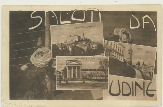 Saluti Da Udine -Vedutine -Viagg.1919 Per Ripabottoni Cartolina D'epoca