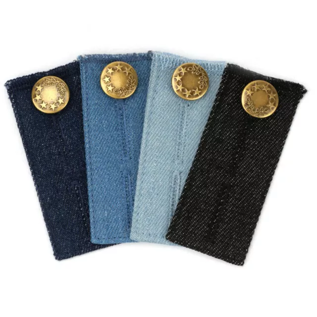 4 PCS Denim Waist Extender Button Metal for Jeans Pants Skirt Comfy Expander