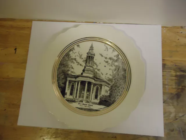 vintage souvenir plate of First Baptist Church, Trenton New Jersey