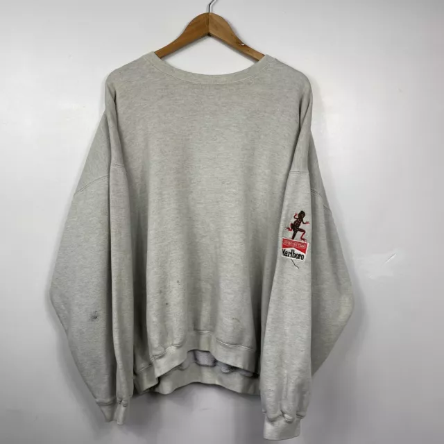 Vintage 90s Marlboro Adventure Team Sweatshirt, Lizard, Grey, Size Mens XL