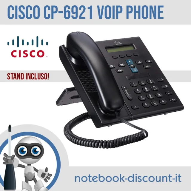 Cisco IP PHONE PoE VoIP Phone CP-6921 Telefono con Cornetta e STAND INCLUSO!