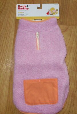 Boots Barkley Pink Sherpa Dog Cat Vest Jacket w/ Pocket Pet Clothes Size Small S