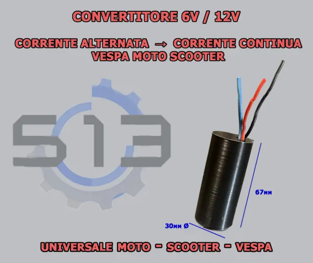 Convertitore 6V/12V Fanale Led  - Vespa 50 Special - 125 Primavera/Et3 - Pk - Px