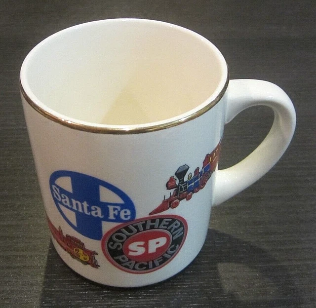 Santa Fe Southern Pacific Ceramic Coffee Mug, One Sided Gold Rim