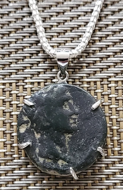 Hammered Sterling Silver Pendant With Green Mojave Turquoise Gemstone Bp80e