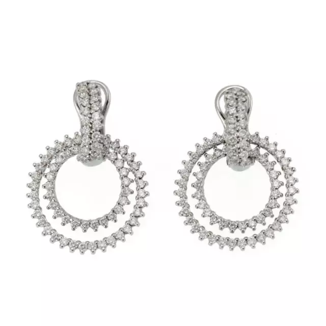 Jose Hess 2.00ct Diamond 18k White Gold Changeable Double Hoop Earrings Jose Hess 2.00ct Diamond 18k White Gold Changeable Double Hoop Earrings