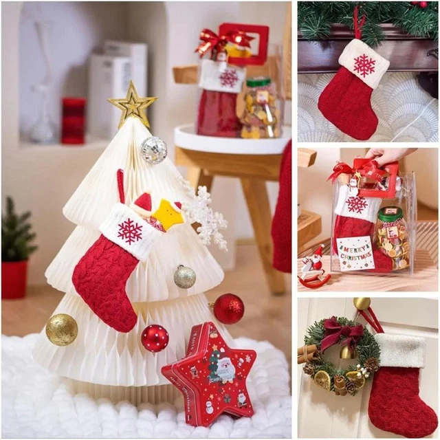 Christmas Socks Knitting Snowflake Letter Stocking Lot T8 Christmas T9D7