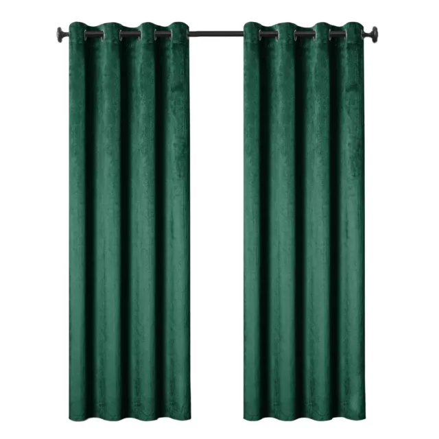 Thermal Insulated Velvet Curtains Emerald 63,84"Blackout Window Drapes Panel 1,2