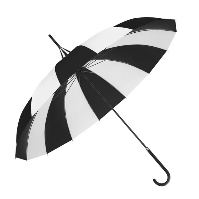 Men's 16K Striped Pagoda Tower The Rain Umbrella with Strong Windproof Quality