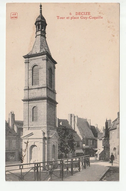DECIZE - Nievre - CPA 58 - La Tour et place Guy Coquille