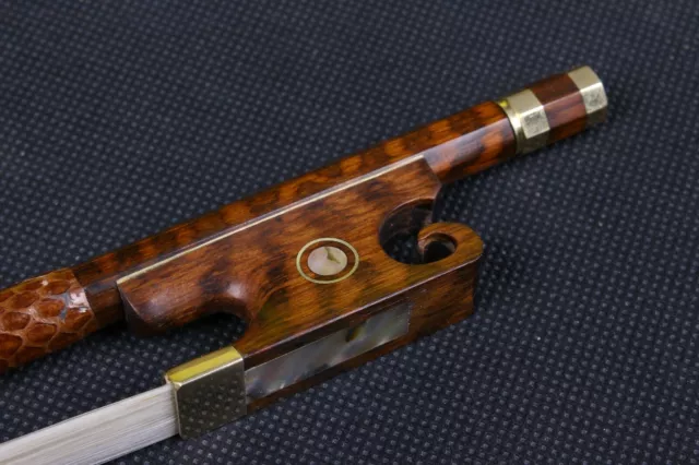 Violin Bow 4/4 Full Size Beautiful Snakewood Straight stick AAA Bow Hair