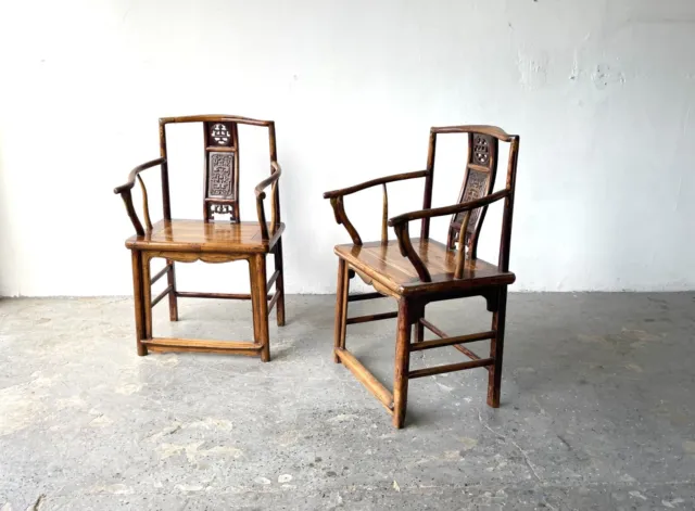 Gorgeous pair of 19th (1800's) Century Chinese Hardwood Arm Chairs