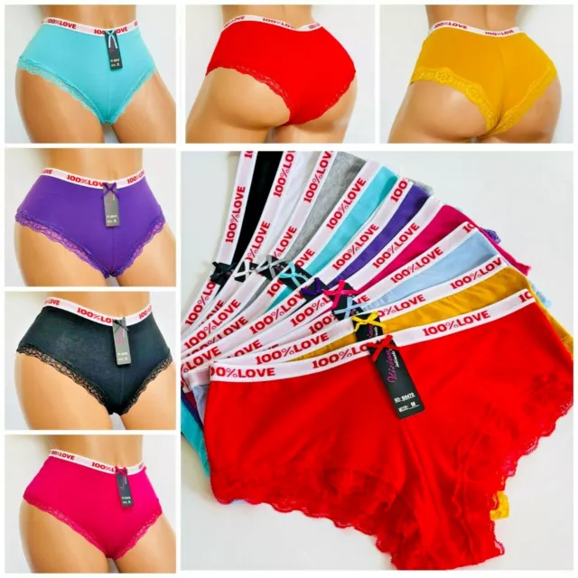 Lot 6 -12 Boykini Bikini Briefs Lace Panties Cotton Panties 8416 Underwear  S-4XL