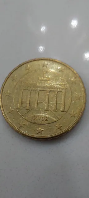 Rare GERMANY. 2002, 10 Euro Cents, D - Brandenburg Gate, Germany Republic coin
