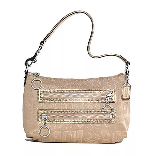NWT COACH Poppy Storypatch Top Handle Pouch 44088 - Gold - Brand New!!