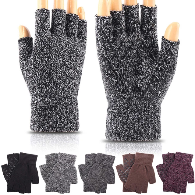 Guantes de invierno para hombre y mujer puños elásticos tejidos cálidos suaves tejidos algodón