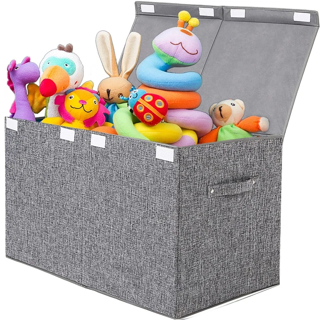 popoly Large Toy Box Chest with Lid, Collapsible Sturdy Toy Storage Organizer...