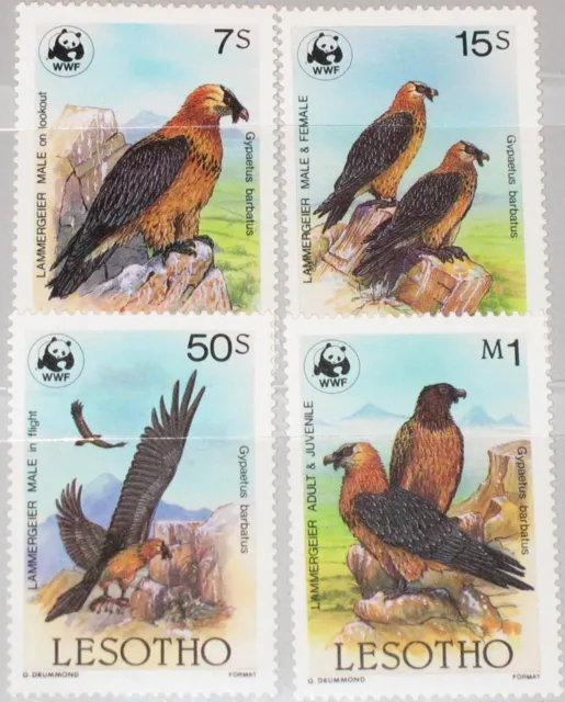 LESOTHO 1986 556-59 512-15 WWF Bartgeier Lammergeier Birds Vögel Fauna MNH