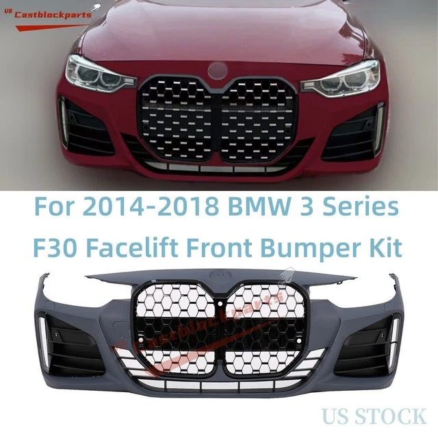 F30 F31 FACELIFT Front Bumper Cover Kit Grille For 2014 20152018 BMW 3