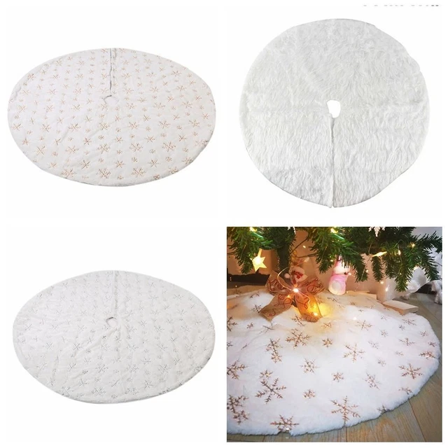 Gonne albero di Natale fatte a mano pelliccia sintetica tappeto decorazioni natalizie