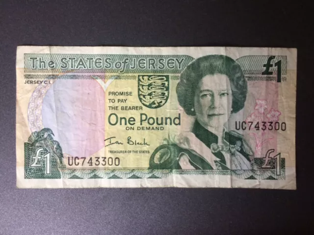 Circulated The States of Jersey £1 One Pound Note, St Helier Parish Church.