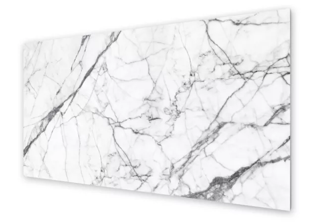 Pared posterior de cocina protector contra salpicaduras de vidrio una placa de mármol blanco 120x60 cm