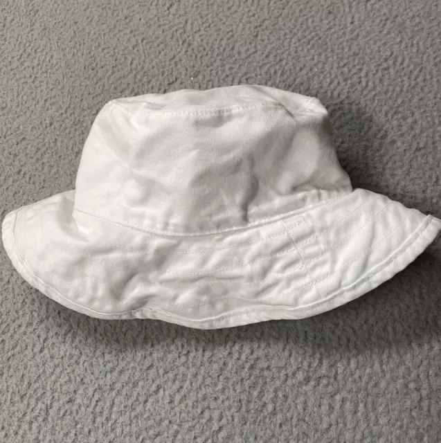 Hat Attack Crusher Bucket Hat, Made in USA, 100% Washed Cotton White EUC