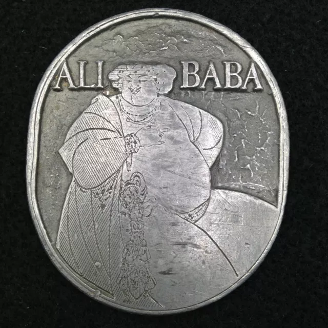 Ali Baba by Aubrey Beardsley Belt Buckle Indiana Metal Craft 1970s Vintage