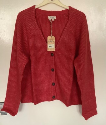 FAT FACE HEATHER Marled Cardigan Size 