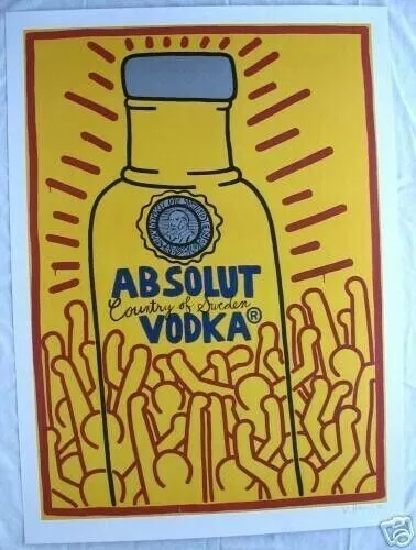 1995 Keith Haring Absolut Vodka Haring Unposted Postcard