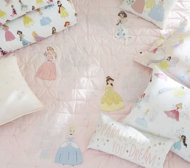 POTTERY BARN KIDS Disney Princess Single Quilt Bedspread NEW