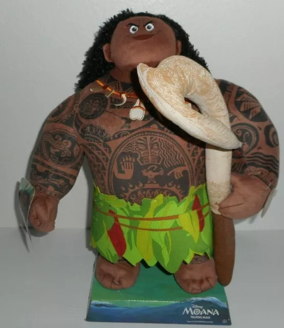 JUST PLAY MOANA Talking MAUI Plush Large Doll Figure Fish Hook