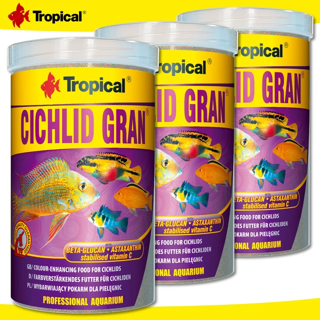 Tropical Cichlid Gran – Farbverstärkendes Granulatfutter Für Cichliden Mit Beta-Glucan, 5 Liter
