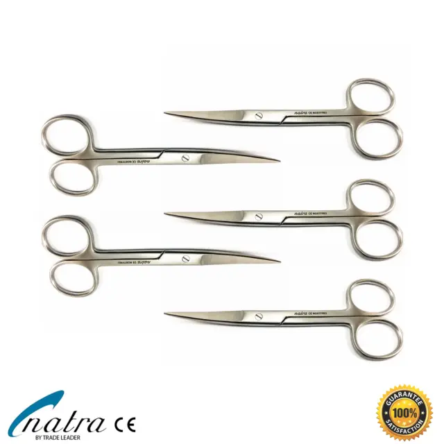 5x Ciseaux Fines Chirurgical Operationsschere Courbé 13 CM Spitz Dentaire Lister